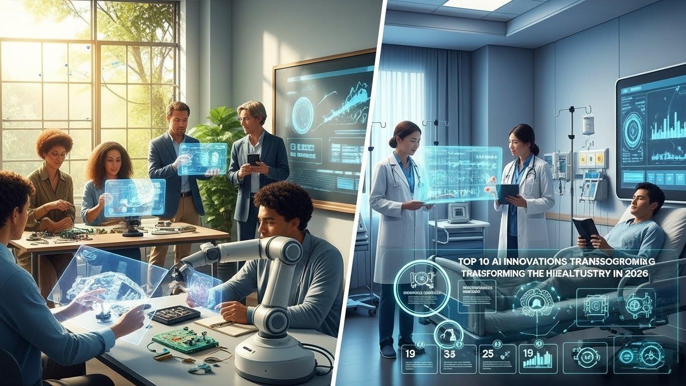 Read more about the article Top 10 AI Innovations Transforming the Healthcare Industry in 2026: Synergizing Adaptive Machines with Human Creativity (With Invisible AI Reclaims Clinical Time Audio Overview & Quiz)