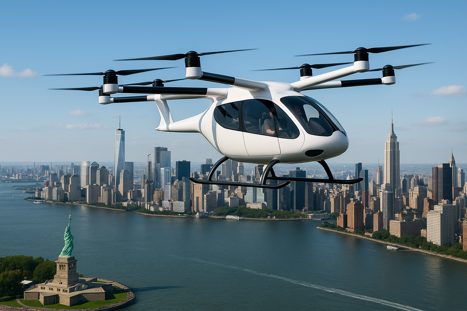 Read more about the article Sky-High Adventures: Flying Taxis Take Tourism to New Heights Over New York City