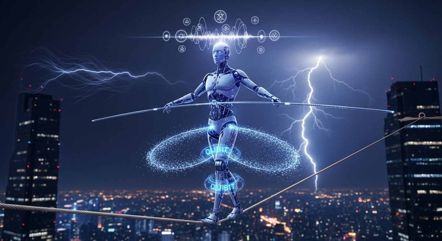 Read more about the article The Quantum Tightrope: How Entanglement Could Turn Clumsy Robots Into SuperHumans (With Quantum Robots: How Entanglement & Sensors Are Giving Machines Superpower Audio Overview & Quiz)